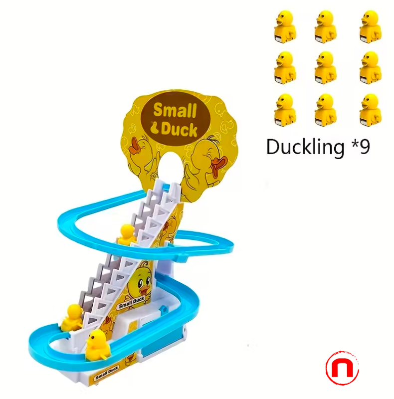 Electric yellow duck toy with slide