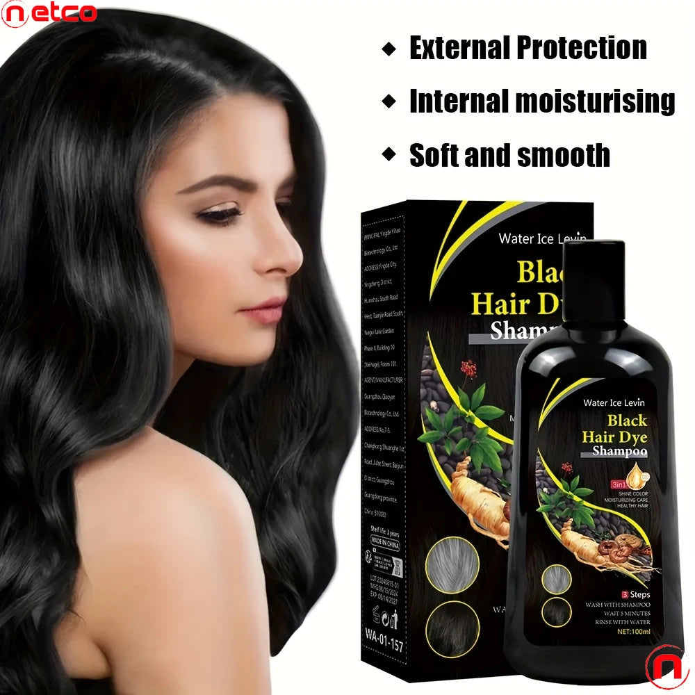 Water Ice Levin Black Hair Dye Shampoo