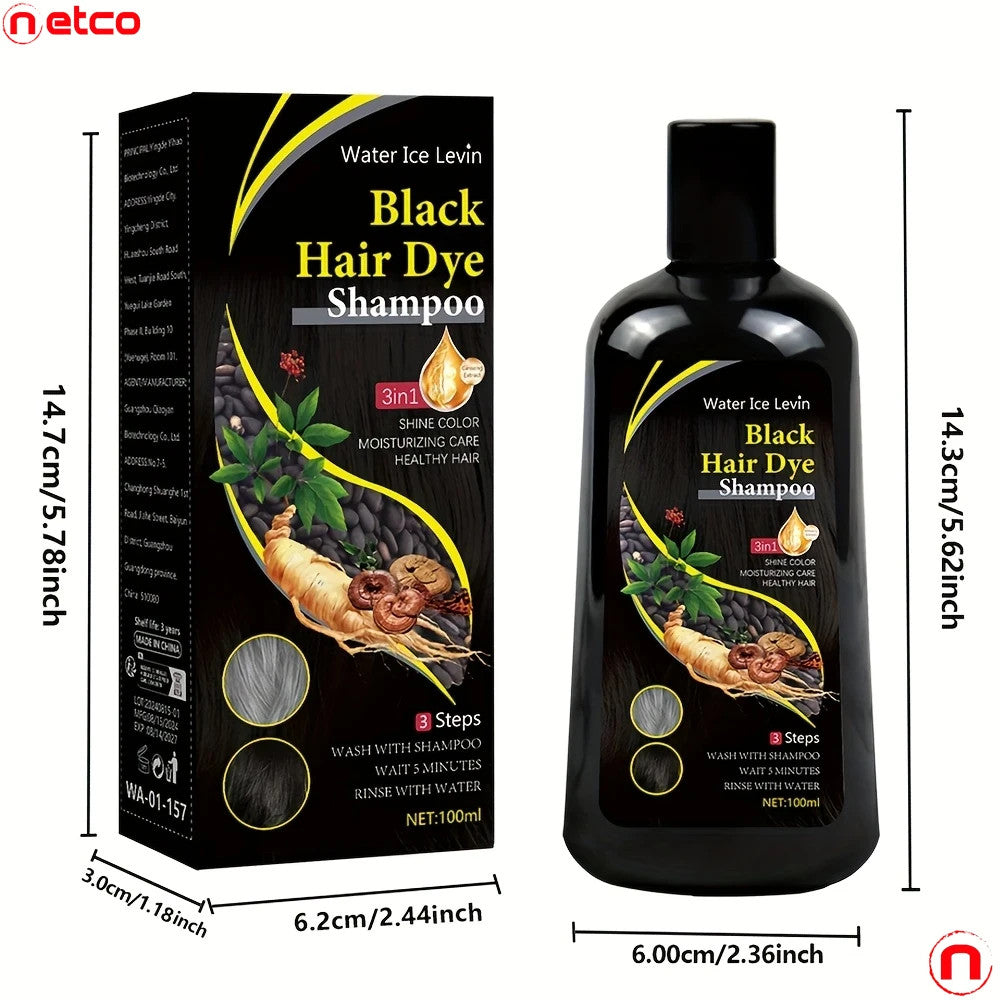 Water Ice Levin Black Hair Dye Shampoo